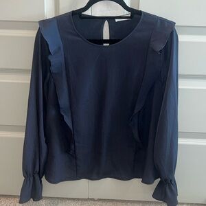 Lush Light Ruffle Blouse Black